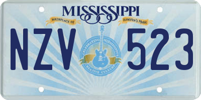 MS license plate NZV523