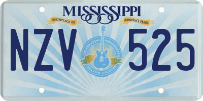 MS license plate NZV525