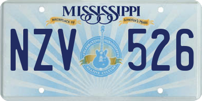 MS license plate NZV526