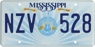 MS license plate NZV528