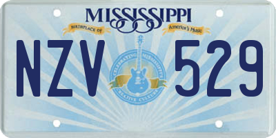 MS license plate NZV529