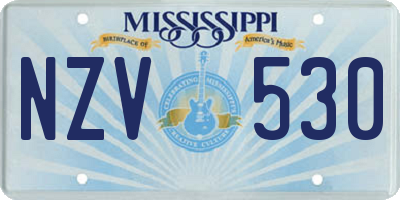 MS license plate NZV530