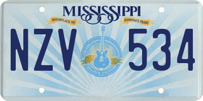 MS license plate NZV534