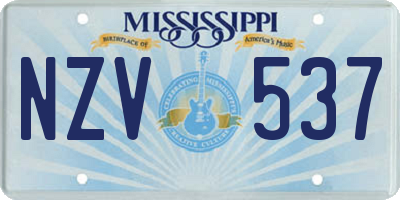 MS license plate NZV537
