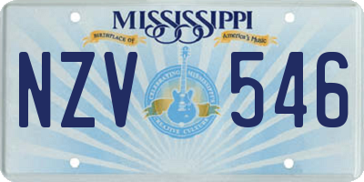 MS license plate NZV546