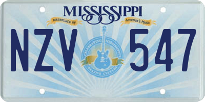 MS license plate NZV547