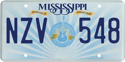 MS license plate NZV548