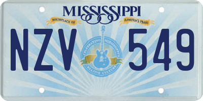 MS license plate NZV549