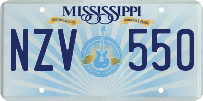 MS license plate NZV550