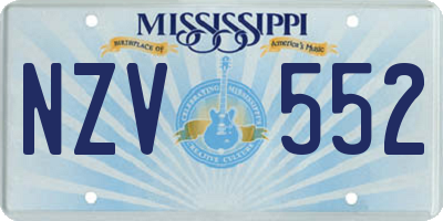MS license plate NZV552
