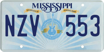 MS license plate NZV553