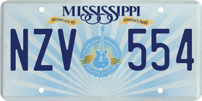 MS license plate NZV554