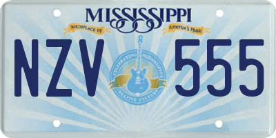 MS license plate NZV555