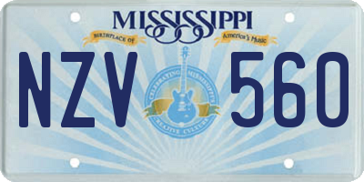 MS license plate NZV560