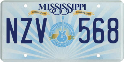 MS license plate NZV568