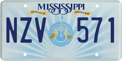 MS license plate NZV571