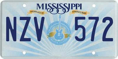 MS license plate NZV572