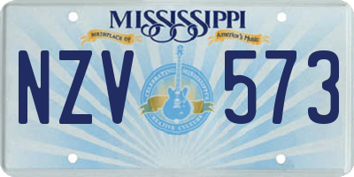 MS license plate NZV573