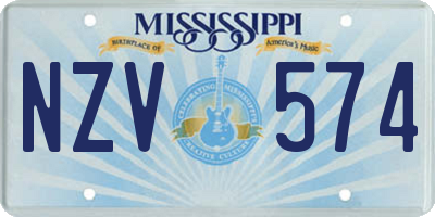 MS license plate NZV574