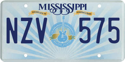 MS license plate NZV575