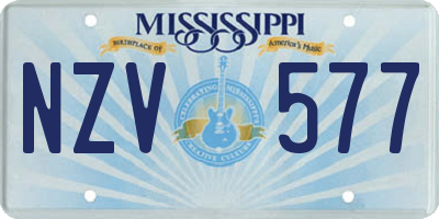 MS license plate NZV577