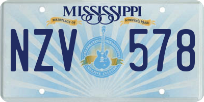 MS license plate NZV578
