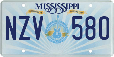 MS license plate NZV580