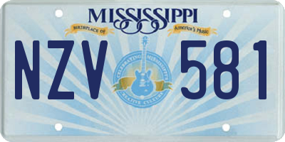 MS license plate NZV581