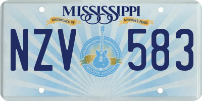 MS license plate NZV583
