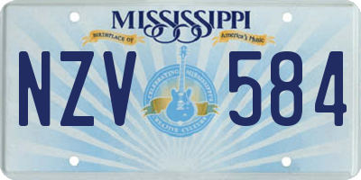 MS license plate NZV584