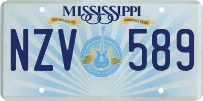 MS license plate NZV589