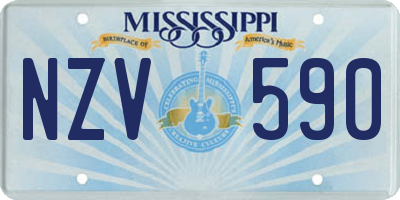 MS license plate NZV590