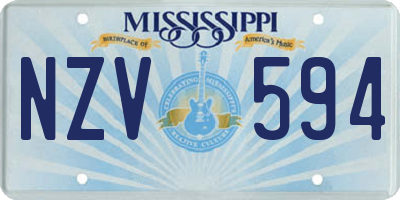 MS license plate NZV594
