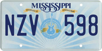 MS license plate NZV598