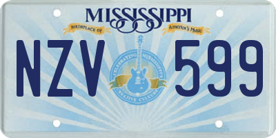 MS license plate NZV599