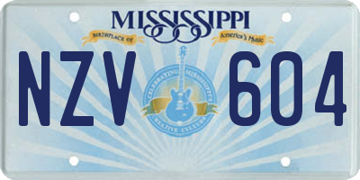 MS license plate NZV604