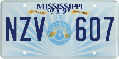 MS license plate NZV607