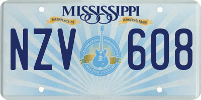 MS license plate NZV608