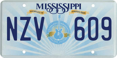 MS license plate NZV609
