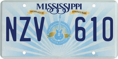 MS license plate NZV610