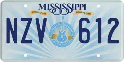 MS license plate NZV612
