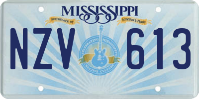 MS license plate NZV613