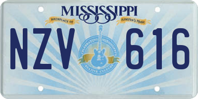 MS license plate NZV616