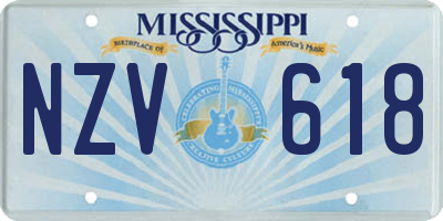 MS license plate NZV618