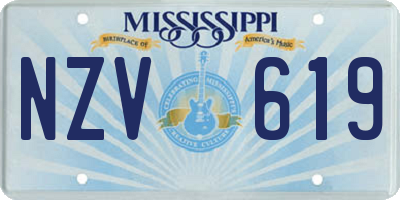 MS license plate NZV619