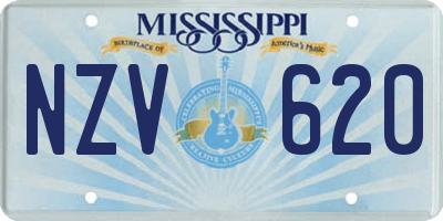 MS license plate NZV620