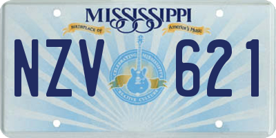 MS license plate NZV621