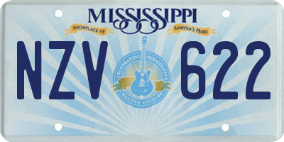MS license plate NZV622
