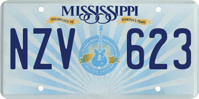 MS license plate NZV623