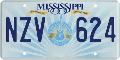 MS license plate NZV624